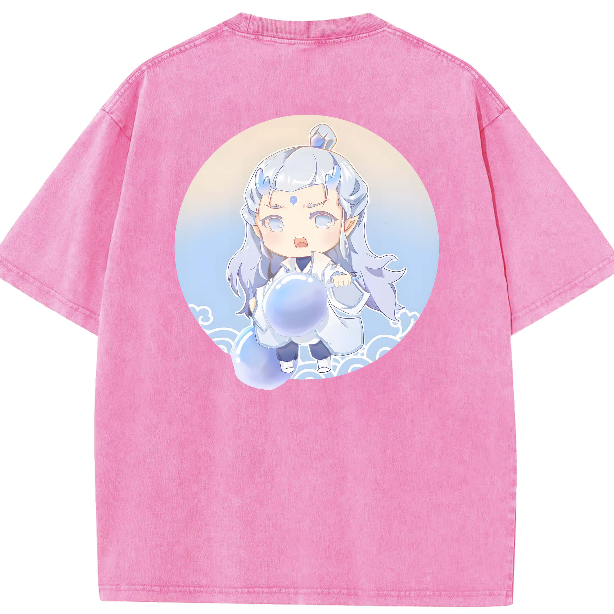 （画像用） Ne Zha 2 ナタ 魔童の大暴れ 綿100% ヴィンテージ風 半袖Tシャツ（背面プリント）